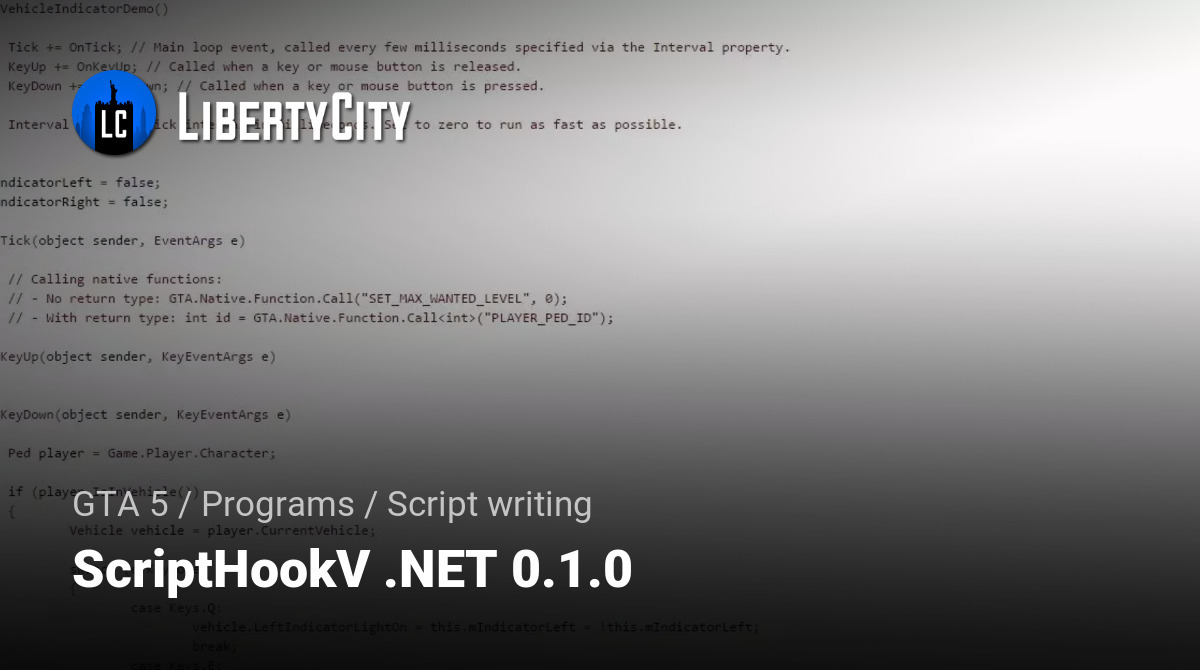ScriptHookV .NET 0.1.0