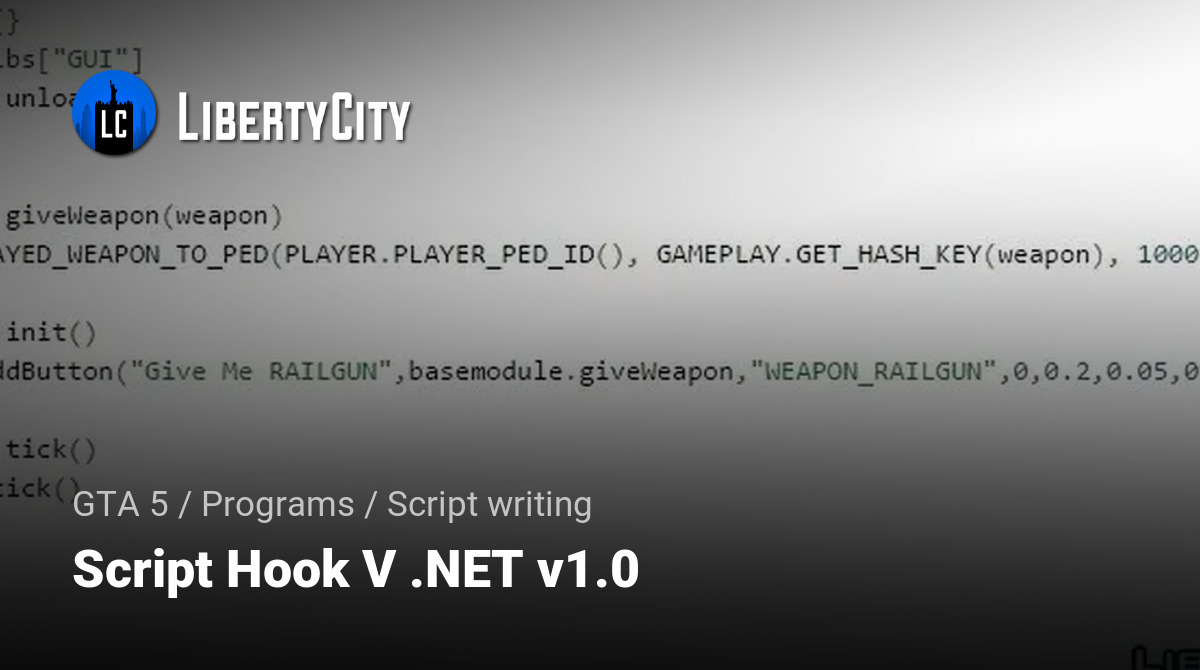 Script Hook V .NET v1.0